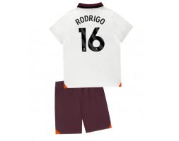 Manchester City Rodri Hernandez #16 Koszulka Wyjazdowych Dziecięca 2023-24 Krótki Rękaw (+ Krótkie spodenki)